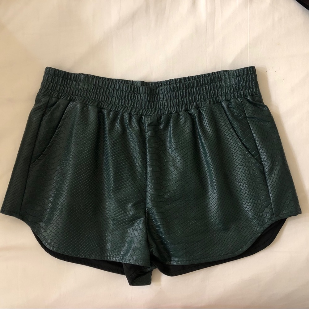 Lovers + Friends Faux Leather Croc Embossed shorts
